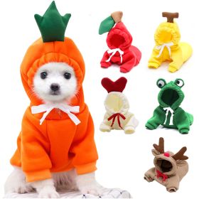 Cute Fruit Dog Clothes For Small Dogs Hoodies Winter Warm Fleece Pet Clothing Puppy Cat Costume Coat For French Chihuahua Outfit (Option: Small)