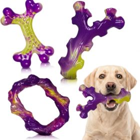 Tough Dog Toys For Aggressive Chewers 3 Pack, Indestructible Dog Toys For Large Dogs, Dog Chew Toys, Aggressive Chew Toys To Keep Them Busy (Option: Purple)